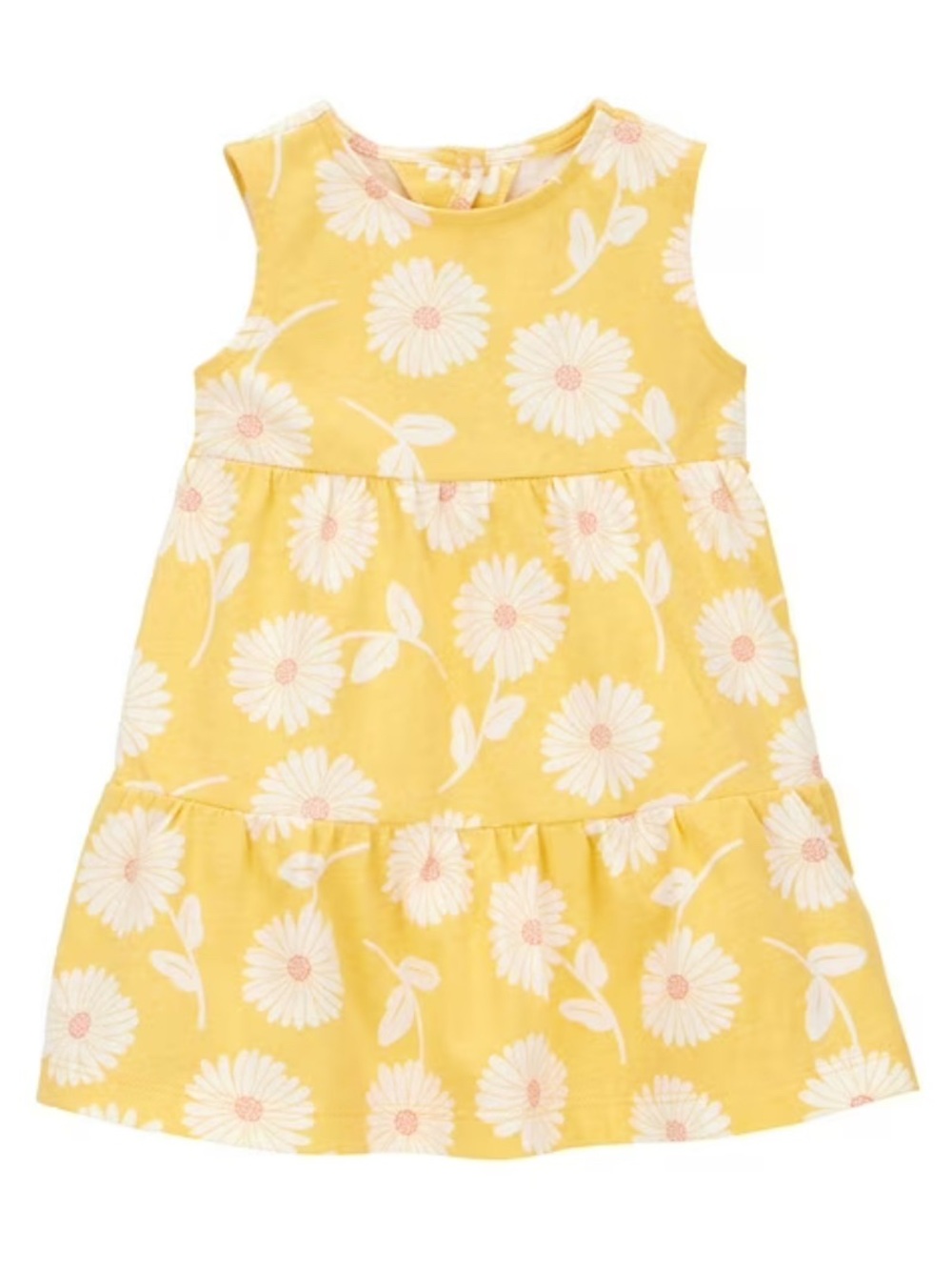 Carter's Yellow Daisy Print Tiered Sleeveless Dress